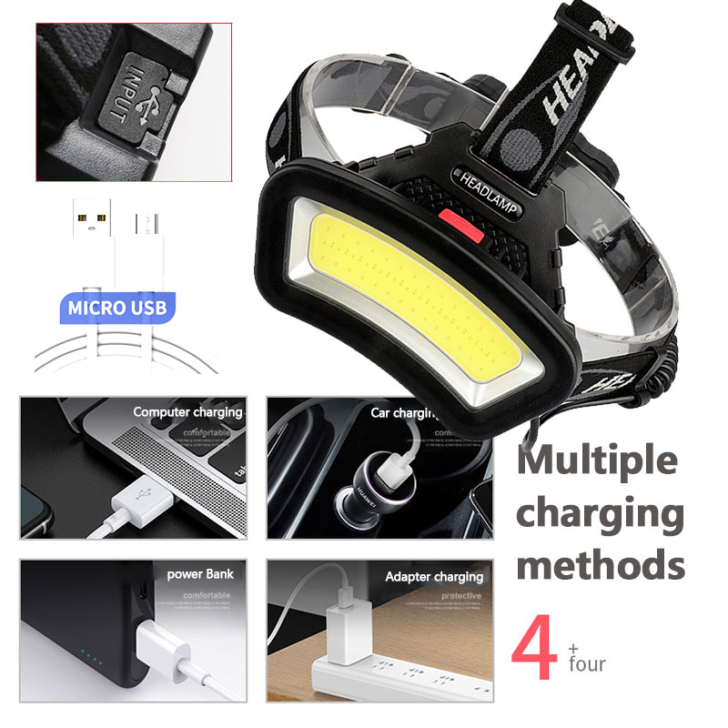 COB LED 전조등 USB 충전식 빨간색 흰색 빛 낚 - Outdoor Adventure Zone 리뷰 및 가격