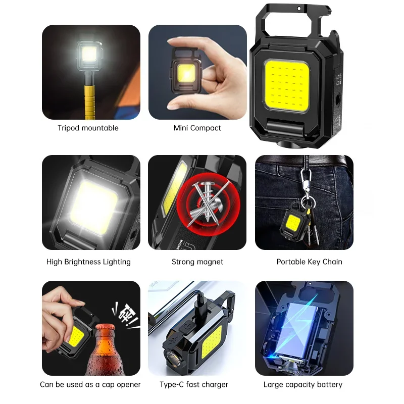 미니 손전등 키체인 라이트 COB 작업등 USB 충전식 - Outdoor Adventure Trips 리뷰 및 가격