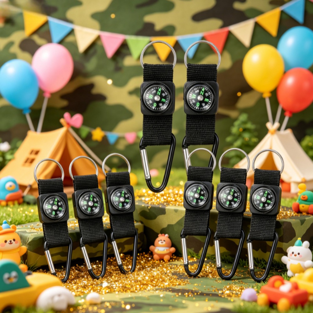 대량 벨트 클립용 6개 나침반, 블랙 나침반 열쇠고리, - Outdoor Adventure Birthday Party 리뷰 및 가격