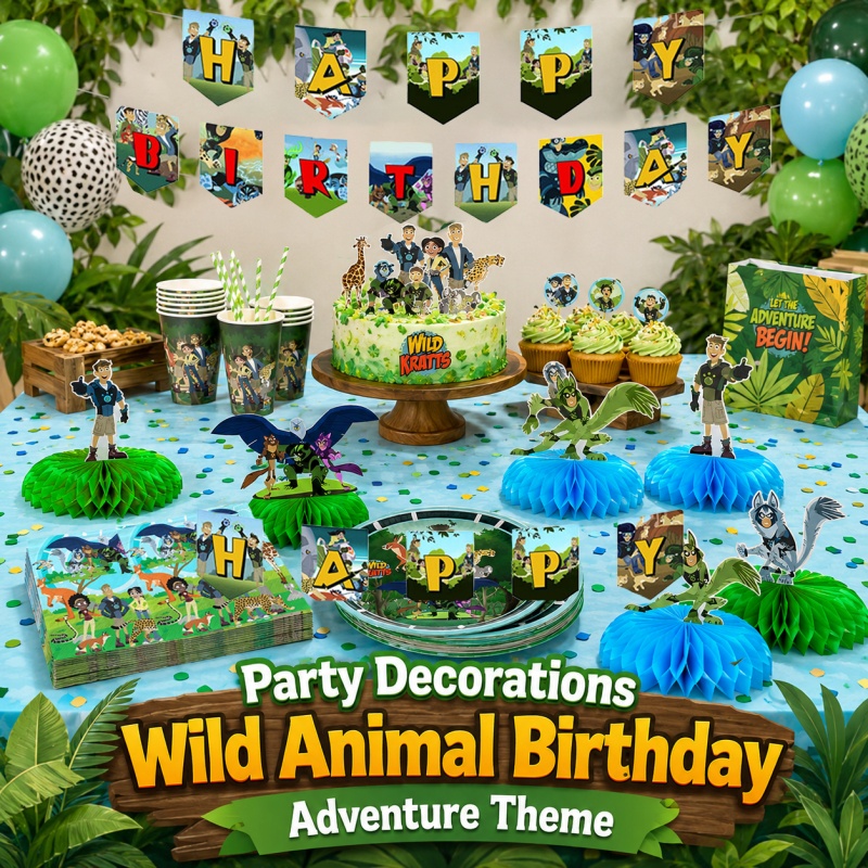 와일드 크라츠 생일 피크닉 휴대용 파티 장식 실내외 친 - Outdoor Adventure Birthday Party 리뷰 및 가격