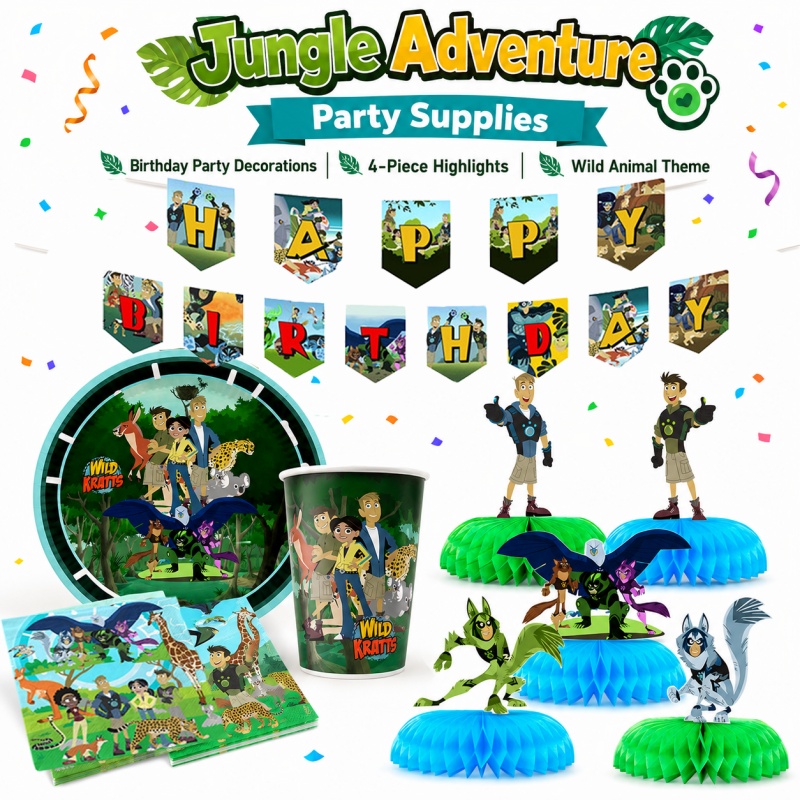 와일드 크라츠 생일 피크닉 휴대용 파티 장식 실내외 친 - Outdoor Adventure Birthday Party 리뷰 및 가격